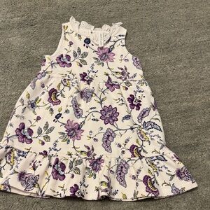 Janie and Jack Floral Kids Dress in Purple and White